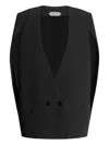 Alberta Ferretti Black Structured Sleeveless Viscose Jacket In Multi