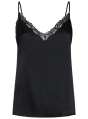 Alberta Ferretti Lace-trim Satin Top In Black
