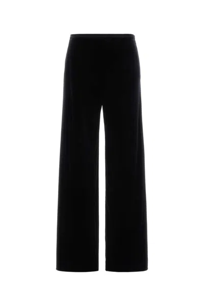 Alberta Ferretti Velvet Palazzo Pants In Black