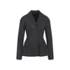 Alberta Ferretti Tailored Jacket With Flap Pockets And Lapel In Gray