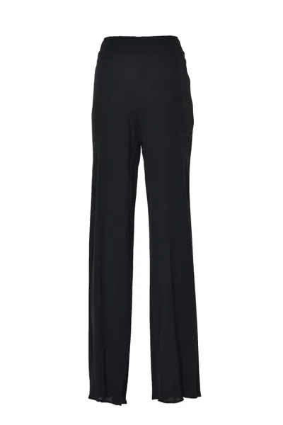 ALBERTA FERRETTI BLACK VISCOSE FLARE TROUSERS