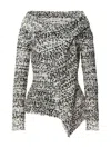 Alberta Ferretti Asymmetric Draped Jacket In Gray