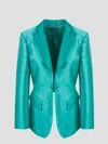Alberta Ferretti Mikado Tailored Blazer Blazer Green
