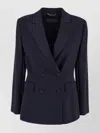 Alberta Ferretti Blazer Structured Shoulder Flap Pockets In Blue