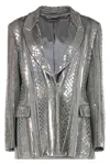 Alberta Ferretti Blazer With Sequins In Silver