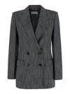Alberta Ferretti Woman Blazer Black Size 10 Viscose In Grey