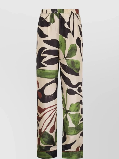 ALBERTA FERRETTI BLOCK PRINT WIDE LEG TROUSERS