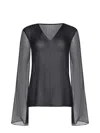Alberta Ferretti V-neck T-shirt In Black