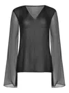 Alberta Ferretti Blouse By  Made Of Silk In Black