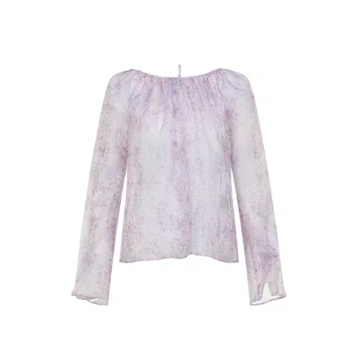Alberta Ferretti Floral-print Blouse In Purple