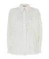 Alberta Ferretti Cut-out And Embroidery Detailed Shirt In Cotton Blend In White