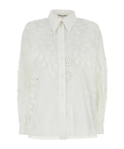 ALBERTA FERRETTI ALBERTA FERRETTI FLORAL EMBROIDERED POPLIN SHIRT