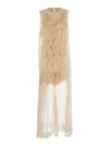 Alberta Ferretti Beige Blouse With Ruffle In Neutrals