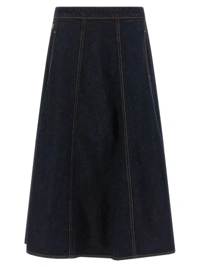 Alberta Ferretti Blue Cotton Mini Women's Skirt