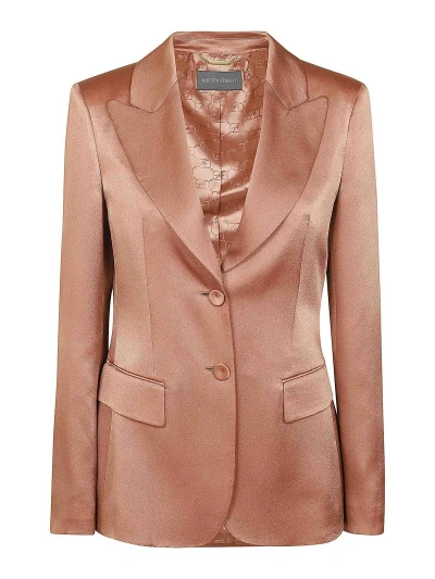 Alberta Ferretti Blush Blend Satin Jacket In Pink