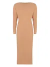 Alberta Ferretti Alberta Ferreti Elegant Long Dress In Soft Fabric In Nude