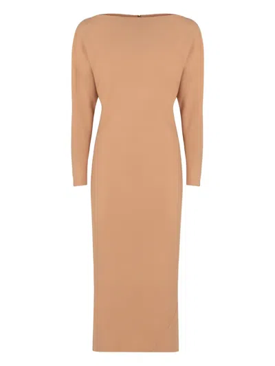 ALBERTA FERRETTI BOAT-NECK MAXI DRESS