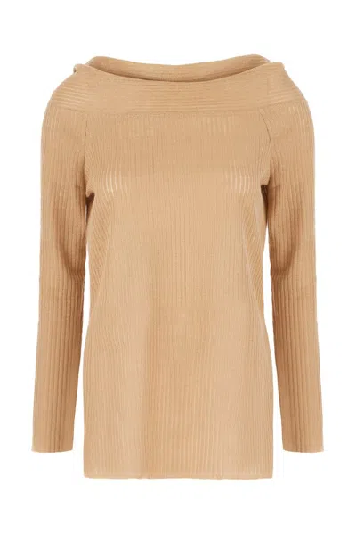 Alberta Ferretti Boat Neck Raglan Sleeved Jumper In 0018