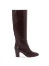 Alberta Ferretti Leather Knee-high Boots In Brown