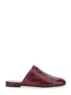 Alberta Ferretti Bordeaux Mules With Almond Toe And Flat Sole In Patent Leather Woman In Burgundy
