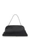 Alberta Ferretti Women Black Handbag With Removable Handle And Clasp Closure In Leather Woman In Black