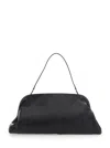 Alberta Ferretti Women Black Handbag With Removable Handle And Clasp Closure In Leather Woman In Black