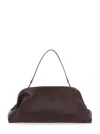 Alberta Ferretti Women Brown Handbag With Removable Handle And Clasp Closure In Leather Woman In Brown