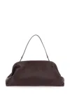 Alberta Ferretti Women Brown Handbag With Removable Handle And Clasp Closure In Leather Woman In Brown