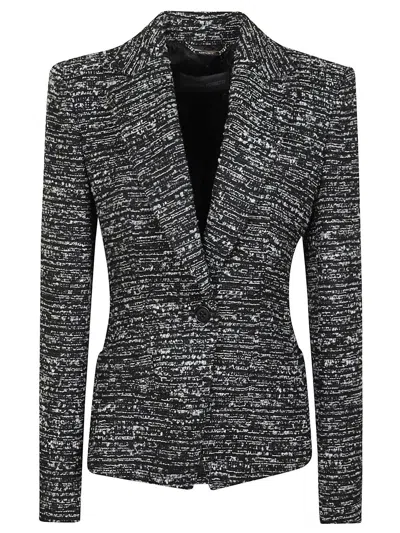 Alberta Ferretti Boucle Single-breasted Blazer In Nero