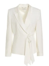 Alberta Ferretti Long-sleeve Tie-fastening Blazer In White