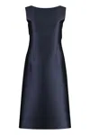 Alberta Ferretti Silk-satin Dress In Blue