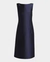 Alberta Ferretti Silk-satin Dress In Dark Blue