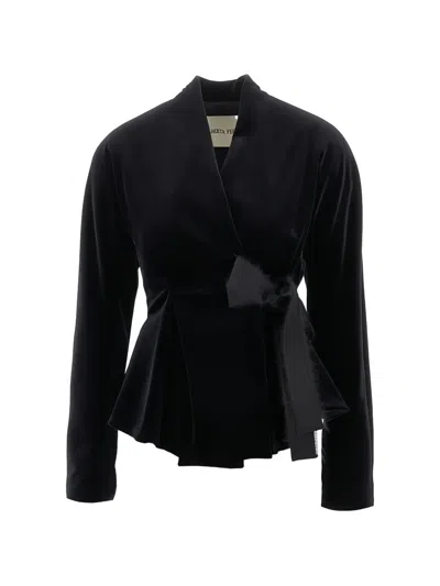 Alberta Ferretti Bow-detail Fitted Jacket In Multi