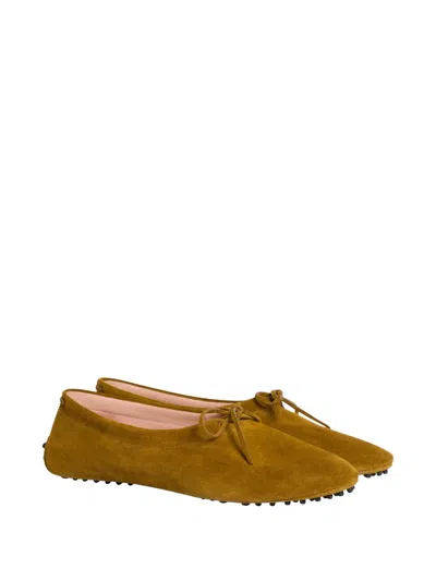 Alberta Ferretti Bow-detail Pebble-sole Loafers In Brown