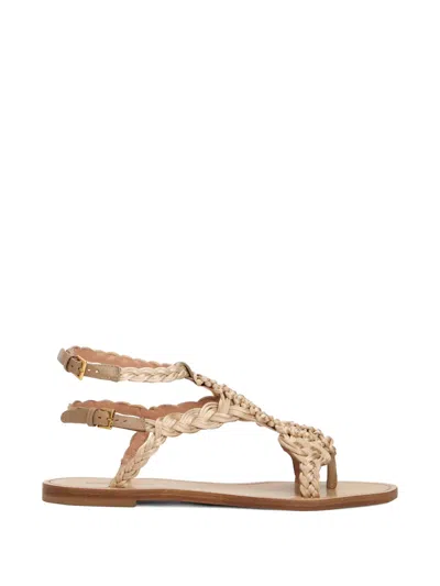 Alberta Ferretti Braided Double-strap Sandals In Blue