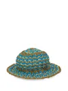 Alberta Ferretti Braided Hat In Blue