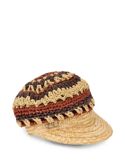 Alberta Ferretti Braided-design Hat In Brown