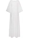 Alberta Ferretti Broderie Anglaise Maxi Dress In White