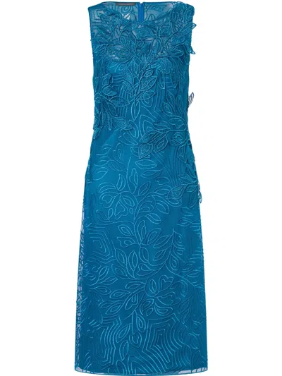 Alberta Ferretti Broderie-anglaise Midi Dress In Blue