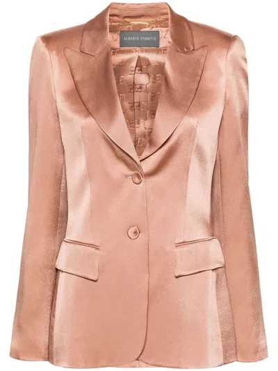 Alberta Ferretti Bronze Single-breasted Blazer In Pink