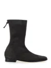 Alberta Ferretti Brown Ankle Boots With Zip On The Back In Suede Woman In Brown