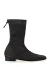 Alberta Ferretti Brown Ankle Boots With Zip On The Back In Suede Woman In Brown