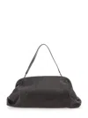 Alberta Ferretti Women Brown Handbag With Removable Handle And Clasp Closure In Leather Woman In Brown