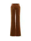 Alberta Ferretti Brown Stretch Cotton Velvet Blend Trousers