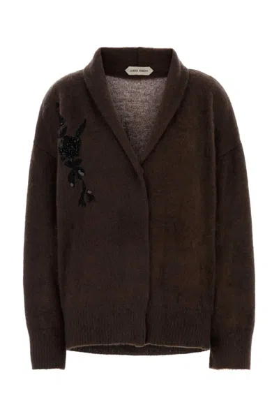 Alberta Ferretti Brown Wool Blend Cardigan