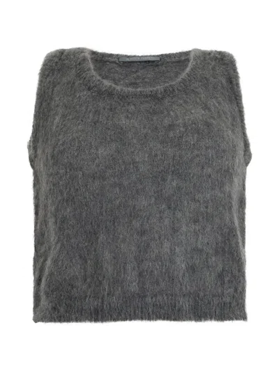 Alberta Ferretti Brushed-finish Vest In Gray