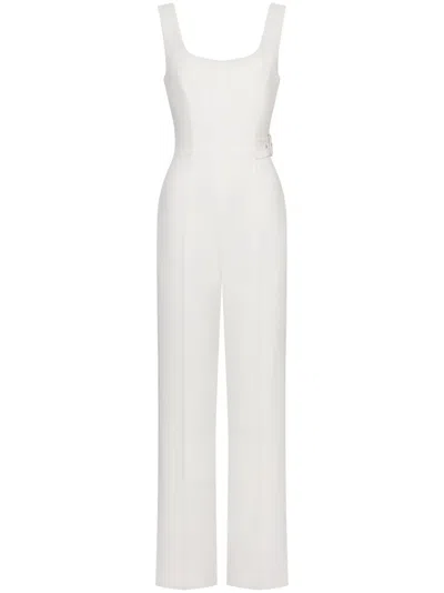 Alberta Ferretti Buckle Strap Jumpsuit In White