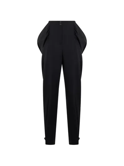 Alberta Ferretti Buckle-detail Tapered Trousers In Black