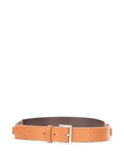 Alberta Ferretti Buckle-fastening Leather Belt In Brown