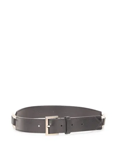 Alberta Ferretti Buckle-fastening Leather Belt In Gray
